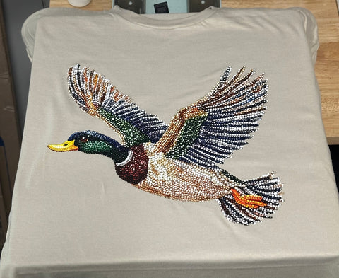 Faux rhinestone mallard tee