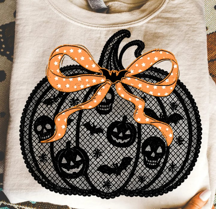 Halloween lace pumpkin sweatshirt
