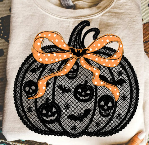 Halloween lace pumpkin sweatshirt
