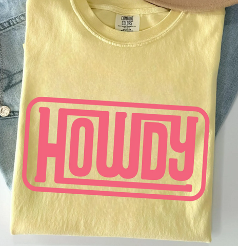 Howdy neon tee