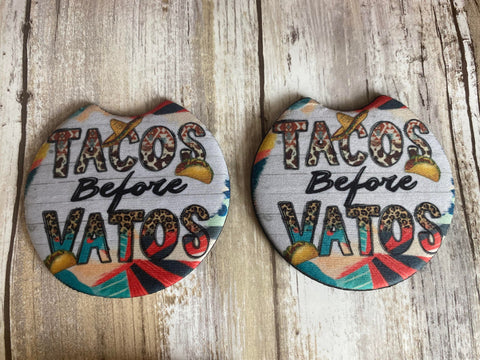 Tacos before Vatos car coasters