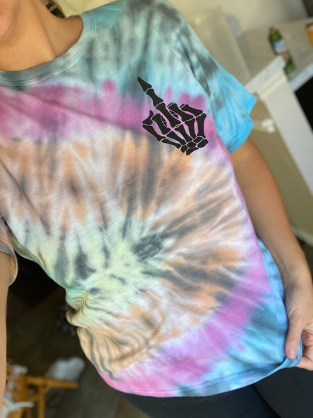 Tie dye middle finger