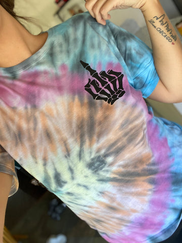 Tie dye middle finger