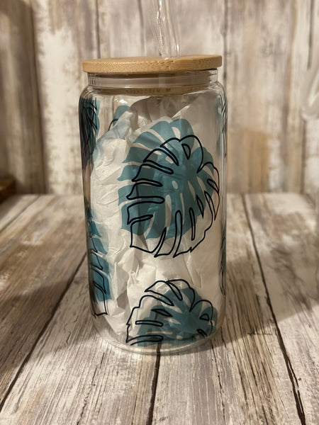 Monstera glass can