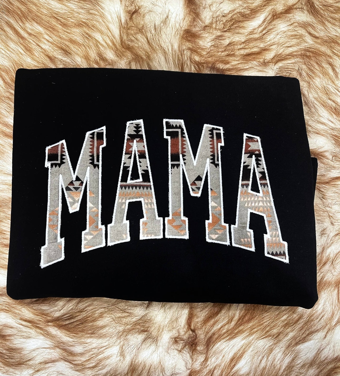 Mama Pendleton print embroidered sweatshirt