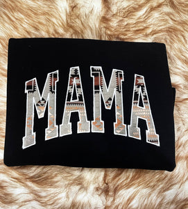 Mama Pendleton print embroidered sweatshirt