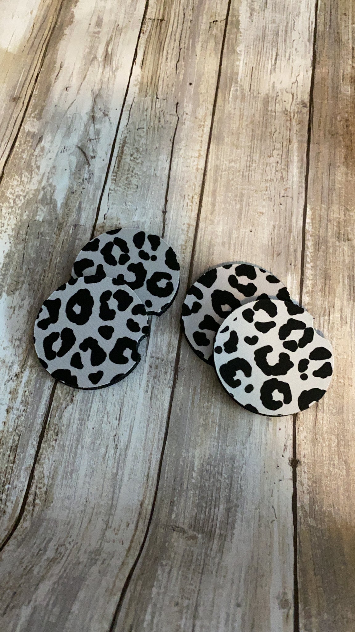 Leopard print car coasters